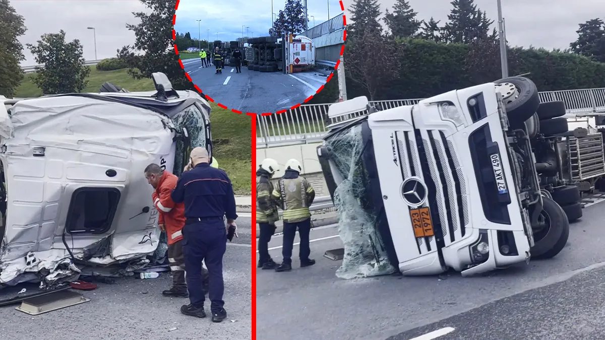 Bakırköy'de tanker devrildi, yaralı sürücü hastaneye kaldırıldı