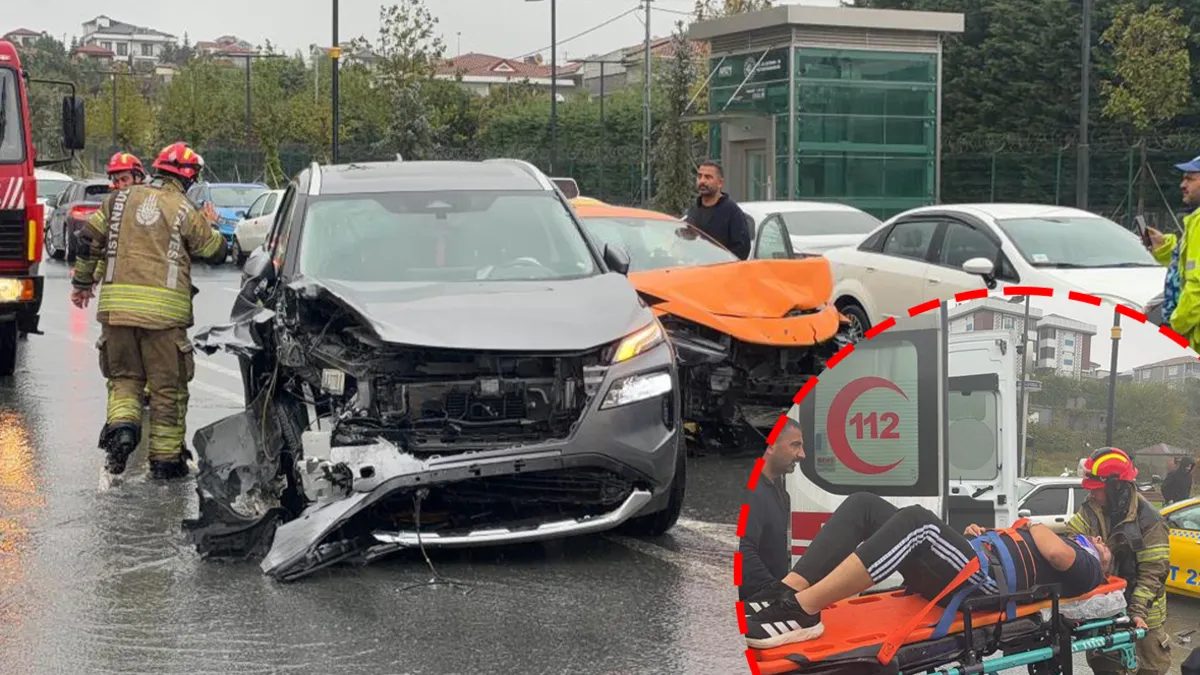 Arnavutköy'de sağanak yağış nedeniyle zincirleme kaza oluştu