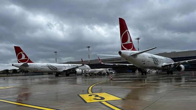 İstanbul'da Hava Trafiği Olumsuz Hava Koşullarıyla Aksadı