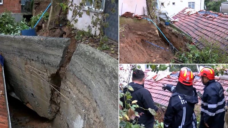Beykoz'da istinat duvarı çöktü, 3 katlı bina tahliye edilecek